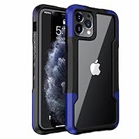 Shockproof Phone Case for iPhone 12 11 13 Pro Max X XR Transparent Case for iPhone 7 8 Plus 11 12 13 Hard PC Soft TPU Full Cover,Blue,for iPhone SE 3