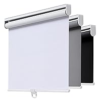 Cordless Roller Shades Blackout Blinds for Windows Room Darkening Rolled Up Shades with Spring System, UV Protection Window Shades Door Blinds for Home and Office (46