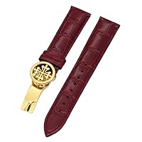 Genuine leather watch strap 19MM 20MM 22MM Watchbands For Patek Philippe Wath bands With Stainless Steel Deploy Clasp Men Women