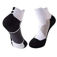 1 Pair White Breathable Compression Running Sock Size Regular #MNBP