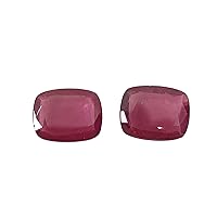 4.02 Ct Natural Pair Ruby Cushion Shape Size 9x7 mm AAA Quality Luster Flat Back Loose Gemstone For Earring, Pendant, Necklace Jewelry