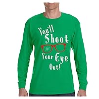 Men's Winter You'll Shoot Your Eye Out Glasses Ugly Christmas Long Sleeve T-Shirt