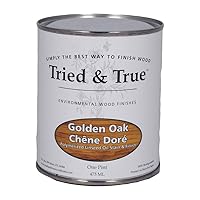 Stain + Finish - Golden Oak - Pint - Natural Stain & Oil Finish for Wood, Pigmented Danish Oil, Food Safe, Solvent Free, VOC Free, Dye Free Wood Stain, Linseed Oil & Pigment