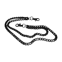 Men Biker Style lONG Wallet Chain Silver Metal 2 Strands Strong Bold Motorcycle Links