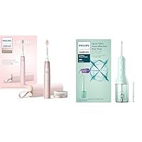 9900 Prestige Rechargeable Electric Power Toothbrush with SenseIQ, Pink, HX9990/13 & Cordless Power Flosser 3000 - Mint