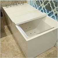 Bathtub Insulation Cover Shutter Bath Lid Bathtub Dust Board White Tray for Bath Folding PVC Storage Stand Thicker Can Put Mobile Phone Tablet Computer (Color : White, Size : 75x66x0.7cm)