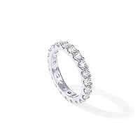 14K Gold Plated Cubic Zirconia Stackable Eternity Ring | 3.0mm Eternity Bands | Gold Wedding Ring Band for Women | Promise Ring for Couples