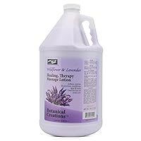 Healing Therapy Massage Lotion - Professional Pedicure, Body and Hot Oil Manicure, Infused with Natural Oils, Vitamins, Panthenol and Amino Acids (Lavender, 1 Gallon)