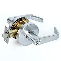 Grade 2 Commercial Heavy Duty Storeroom Door Lever Lockset, ADA, Satin Chrome Finish