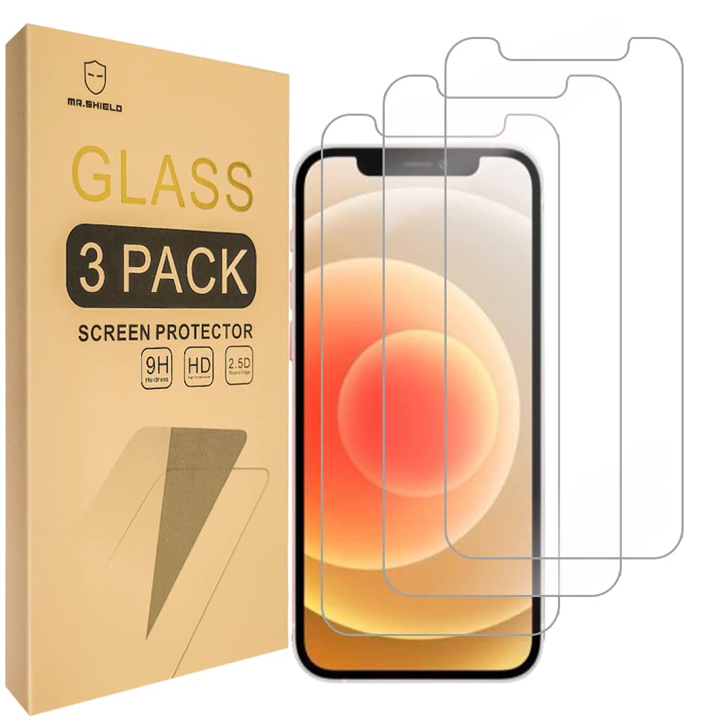 Mr.Shield Screen Protector Compatible with iPhone 12 / iPhone 12 Pro [3 PACK] 6.1inch Tempered Glass Screen Protector