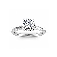 MRENITE 10K/14K/18K Gold 2 Carat Moissanite Engagement Rings for Women 4-Prong D Color Anniversary Promise Bridal Ring for Wife