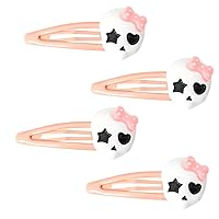 Halloween Costume Hair Accessories Clip Goth Skull Skeleton Hair Clips Barrettes for Girls Pink Halloween Decorative Hair Clips for Women Thick Hair 4Pcs Punk Hallowmas Party Prom Cosplay Hair Clips