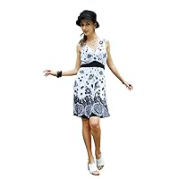 Women's Sleeveless Front Overlap Ruched Floral Printed Shift Dress