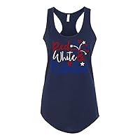 Women's Red, White, and Blessed Patriotic Fourth of July Independence Day Racerback Tank Top