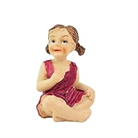 Melody Jane Dollhouse Little Girl Legs Crossed Pink Dress 1:12 People Resin Modern Figure