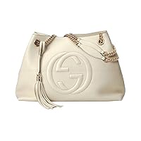 Gucci Womens Soho Leather Chain Straps Shoulder Handbag White Large