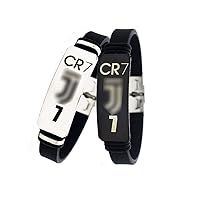 fanwenfeng Football C-Ronaldo Inspirational Adjustable Wristbands CR7 Juv Sport Silicone Bracelet 2 Pcs
