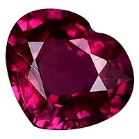 1.00 ct Heart Cut (7 x 6 mm) Tanzania Purplish Pink Rhodolite Garnet Natural Loose Gemstone