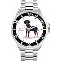 Rottweiler Dog Mens Wrist Watch 42mm Case Custom Design