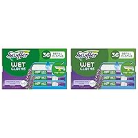 Swiffer Sweeper Wet Mopping Cloth Multi Surface Refills, Febreze Lavender Scent, 36 count (Pack of 2)