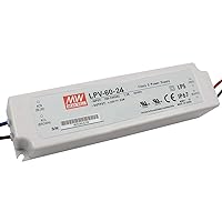 MEAN WELL LPV-60-24 Waterproof LED Power Supply 60W 24V 2.5A Constant Pressure