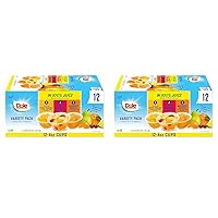 Dole Fruit Bowls in 100% Juice Variety Pack Snacks, Peaches, Cherry Mixed Fruit, Mandarin Oranges, 4oz 12 Total Cups, Gluten & Dairy Free, Bulk Lunch Snacks for Kids & Adults (Pack of 2)