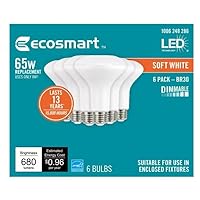 EcoSmart BR30 65W Equivalent Dimmable LED Light Bulbs Soft White (6 Pack)