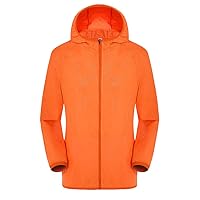 Men's Women Rainproof Jackets Ultra-Light Windproof Full-Zip Hoodie Outdoor Windbreaker Packable Fishing Rain Jacket