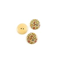 10 PCS Sewing Notions Supplies Fasteners Buttons Sew On 04690 Circles Lines Round Wood Cartoon Arts Crafting Flatback DIY Accessories