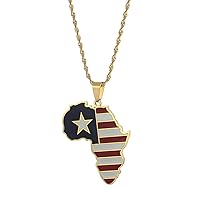 Africa Map Pendant Necklace Gold Color Jewelry For Women Men African Maps Necklaces