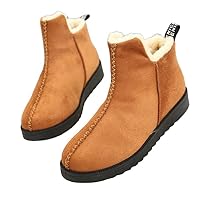 Furry Shoes for Women, Non-slip and Wear-resistant Warm Snow Boots Lightweight Fuzzy Slip-ons Casual Mules for Cold Winter