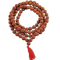 Hand_Crafted Rudraksha Beads Japa Mala 108+1 Beads, Natural with Lab Certificate YO-BRACE-10074