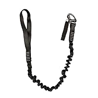 Fusion ProGlide 2ft Elastic Military and Police Helo Lanyard with Snap Shackle - 23kN - Black, 24 inches