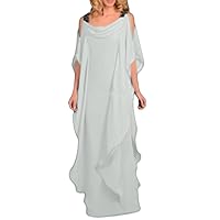 Sheath/Column Elegant Mother of The Bride Dress Scoop Neck Floor Length Half Sleeve Wedding Guest Dress 2024