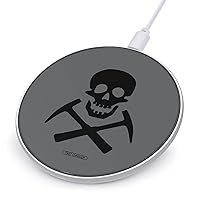 Viking Skull and Hammers Portable Fast Charging Pad 10W Round Charger with USB Cable for Travel Work
