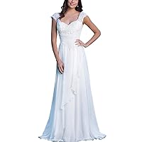 Sleeveless Chiffon Beach Wedding Dress Ruffle Vintage Bridal Gowns Bride Dresses for Weddings