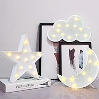 3Pcs Decorative LED Crescent Moon Star Cloud Night Light Can Be Hung On The Wall Children’S Room Room Light, Suitable for Birthday Parties, Holiday Decorations, Baby Room Decoration.
