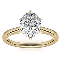 1 Carat Oval Moissanite Ring, Oval Engagement Ring, Wedding Ring, Bridal Sets, Handmade Ring, Solitaire Ring, 925 Silver / 10K 14K 18K Solid Yellow Gold, Minimalist Jewelry, Gift For Her