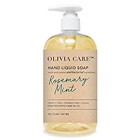 Olivia Care Antibacterial Hand Soap - Infused with Sage & Tea Tree Oil & Rosemary Mint Fragrance, Cleansing, Germ-Fighting, Moisturizing Hand Wash for Kitchen & Bathroom - 18.5 fl
