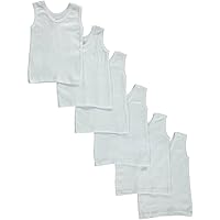 Baby Boys Girls Unisex 6-Pack Sleeveless T-Shirts Tanks, White, Large 27-34 Lbs