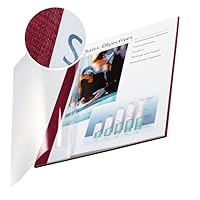 Leitz impressBIND Soft Covers, 10.5 mm Spine, Bordeaux, Pack of 10