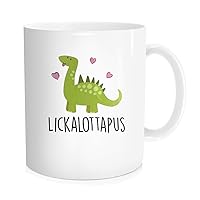 Funny Lickalottapus Coffee Mug, Funny Lesbian Gay Pride Tea Cup, Same Sex Wedding Gift, LGBT Birthday Anniversary Present for Girlfriend or Boyfriend, 11 OZ White