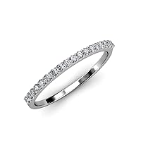 Round Natural Diamond 0.27 ctw 18 Stone Wedding Band Stackable 14K Gold