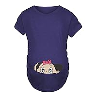 Women Maternity Short Sleeves T Shirts Funny Graphic Side Ruching Tee Cute Tops for Pregnancy
