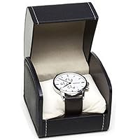Watch Box PU Leather Single Bracelet BangleTravel Jewelry Storage Case Organizer Jewelry Watch Gift Box (Black)