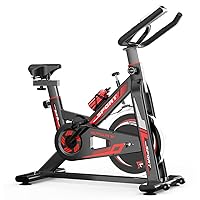 Indoor Stationary Exercise Bikes,Cardio Workout Training Bike,Silent Belt Drive,with Adjustable Resistance LCD Monitor and Bottle Cage,for Home Workout