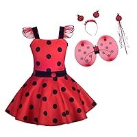 Dressy Daisy Girls Polka Dots Ladybug Dress Up Costume Birthday Halloween Christmas Fancy Party Outfit Size 3 to 12