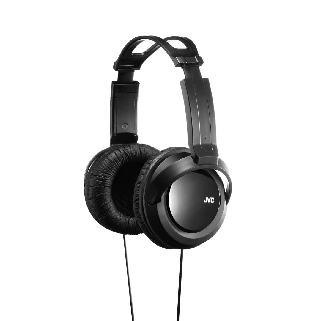 JVC HA-RX330 Deep Bass Adjustable Over Head On Ear Studio Stereo Headphones - Black