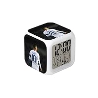 3＂Desk & Shelf Clock USA Men's National Soccer Team Captain Black Digital Alarm Clock with Led Lights Plastic Table Clock for Kids Teenagers Adults Home/Office Decor