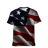 Unisex American USA Novelty T-Shirt Short-Sleeve Classic-Casual Graphic-Colors: Funny 3D Lightweight Shirts Bodybuilding